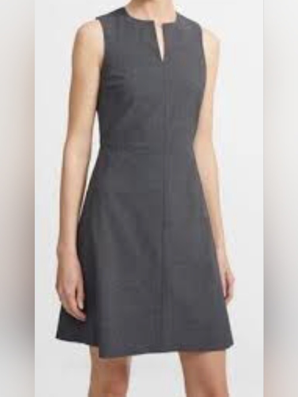 Theory Sleeveless charcoal grey wool blend dress 8